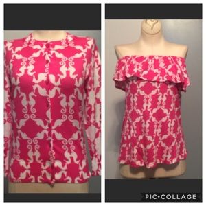 Crown & Ivy seahorse ruffle tube top & sweater